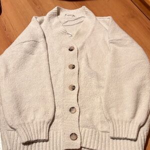Bluenotes Cream Button-Up Knit Cardigan